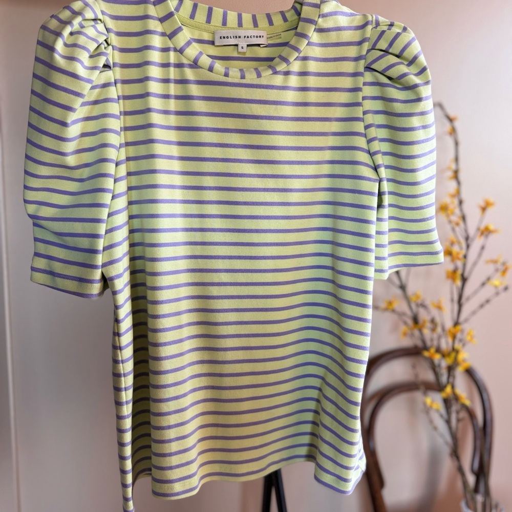 English Factory Striped Puff Sleeve Top from Nordstrom